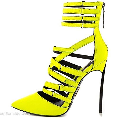 Lust For Life Women's Krown Citron Neon Yellow High Heel Pointed Toe Bootie