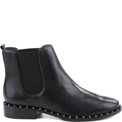 Schutz Shabba Black Leather Boot Chelsea Ankle Booties