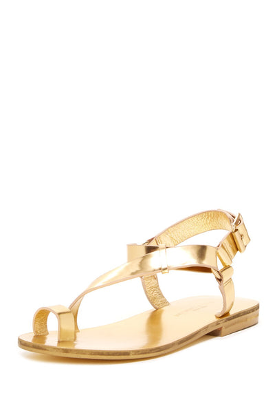 Saint & Libertine Libra Sandal Gold Specchio Leather Thong Flat Sandals