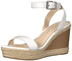 Jessica Simpson Womens Maylra Bright White Nappa Open Toe Platform Heel Sandals
