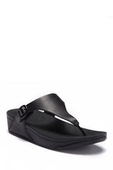 FitFlop The Skinny All Black Wrap Around Ankle Buckle Platform Wedge Sandal