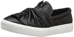 Mia Zoe Black Soft Nappa Fashion Slip On White Platform Sneakers