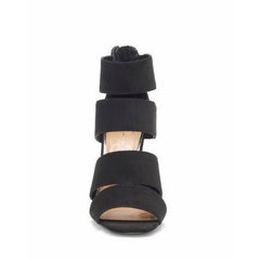 Jessica Simpson Cerina Black Supreme Suede Open Toe Single Sole Fitted Sandals