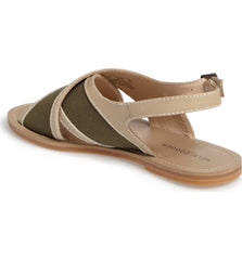 Kelsi Dagger Hinsdale Wheat/Olive Ankle Strap Buckle Open Toe Leather Sandal