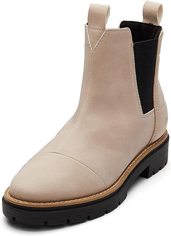 Toms Skylar Sahara Pull On Lugged Sole Block Heel Rounded Toe Ankle Boots