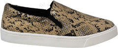 Soda Shoes Women's Reign Slip On White Sole Shoes NATURAL Python