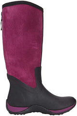 MuckBoots Women's Artic Adventure Suede Zip Snow Boot, Black/Purple (6)