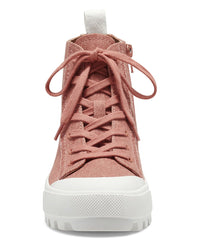 Lucky Brand Eisley Canyon Clay Coral Lace Up High Top Sneaker Combat Booties