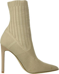 Steve Madden Discreet Stiletto High Heel Pointed Toe Sock Ankle Sock Boots Blush