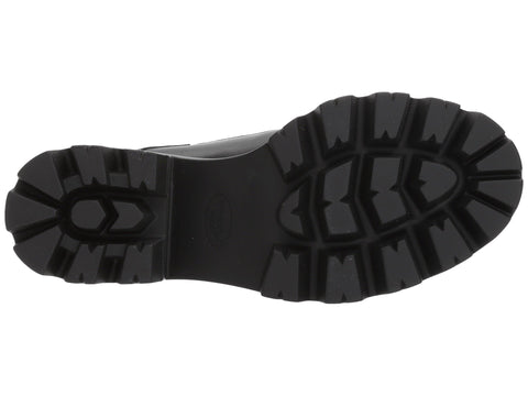 Shellys London Komo Black Leather Platform Block Heel Lace Up Combat Boot