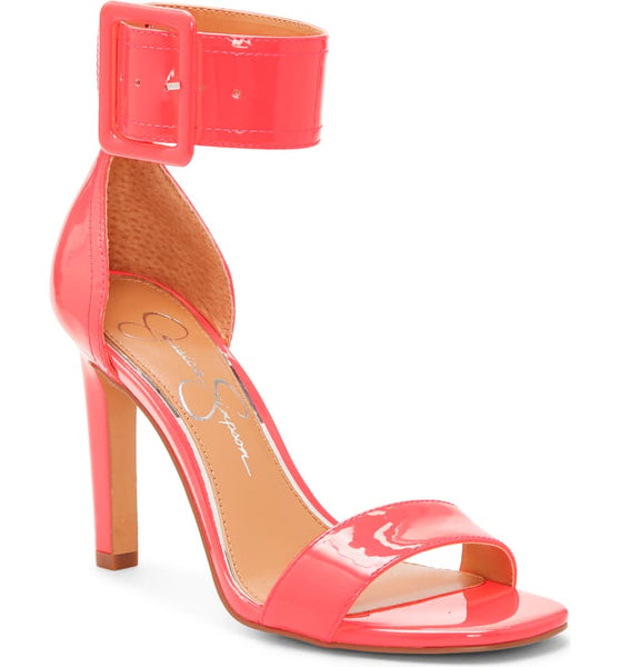 Jessica Simpson Caytie Pink-Patent High Heel Two peice Single Sole Pump