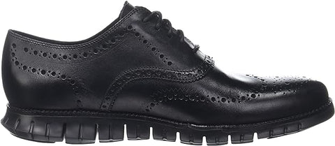 Cole Haan Zerogrand Wing Oxford Black Closed Holes/Black Leather Lace-Up Sneaker