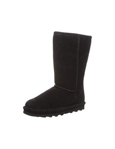 Bearpaw Casual Boots Girls Elle Tall Knee high Youth Black Cow Suede Fur Lined Boots