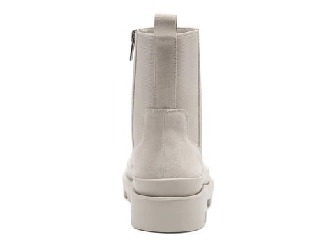 Vince Camuto Kenja Milky White Zipper Closure Rounded Toe Combat Ankle Boot