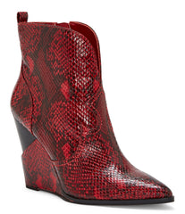 Jessica Simpson Hilrie Fashion Boot Red Snake Sexy Pointed Ankle Booties