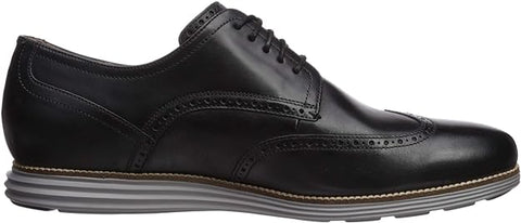 Cole Haan Grand Tour Wing Oxford Black Leather/Ironstone Lace Up Cutout Sneakers