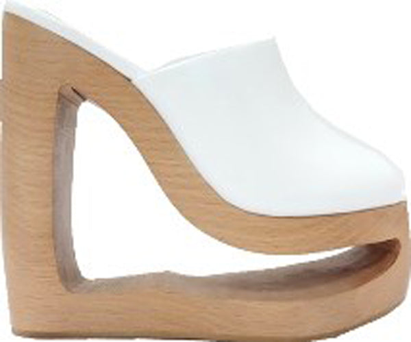 Jeffrey Campbell Blazer White Leather Cutout Wedge Platform Sandal
