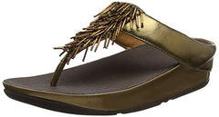 FitFlop Women's Cha, Bronze Thong Flip Flop Wedge Sandals