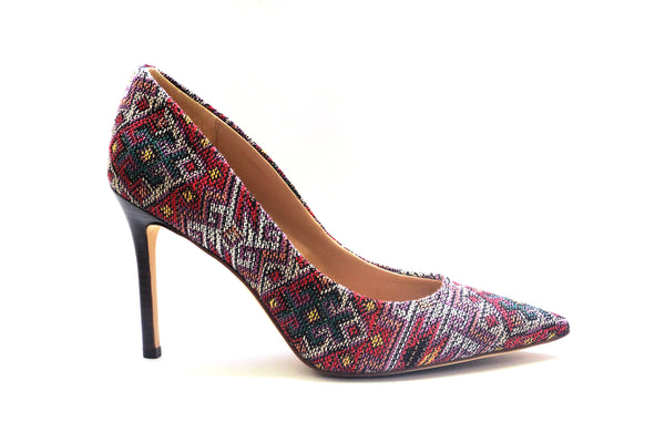Sam Edelman Hazel Red Navajo Weave Stiletto Dress Shoes Pointed Toe Pump (5.5, Red Navajo Weave)
