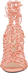 Privileged Monapisa Blush Pink Nude Caged Designer Single Sole Stiletto sandals