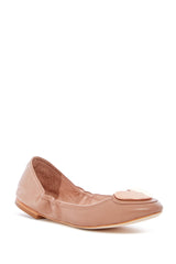 Ivy Kirzhner Candy Peony Nude Soft Calf Leather Heart Embellished Ballet Flats