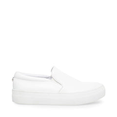 Steve Madden Gills-C White Slip On Low Top Rounded Toe Fashion Sneakers