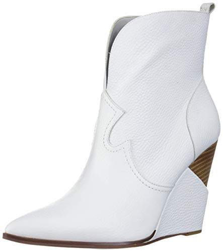 Jessica Simpson Hilrie Boot Bright White Leather Pointed Toe Wedge Booties