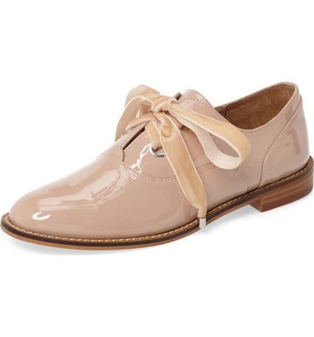 Shellys London Frankie Nude Patent Timeless Structured Oxford Lace Up Shoes