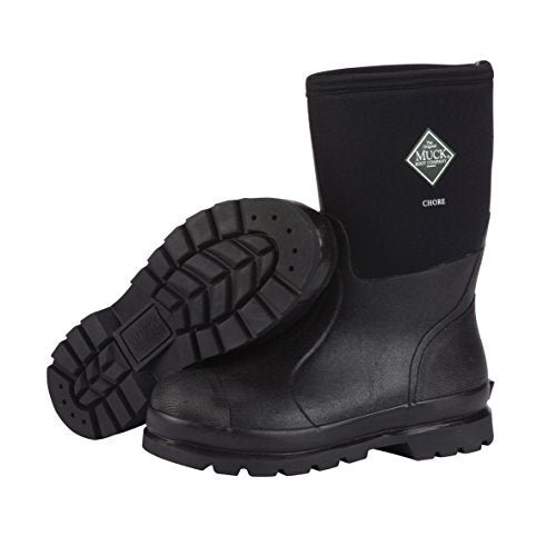 The Original MuckBoots Adult Chore Mid Boot Black Waterproof Snow Muck Boots (Men's 11 / Women's 12)