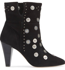 LFL by Lust For Life Casablanca Embellished Bootie Black Suede Pointed Booties