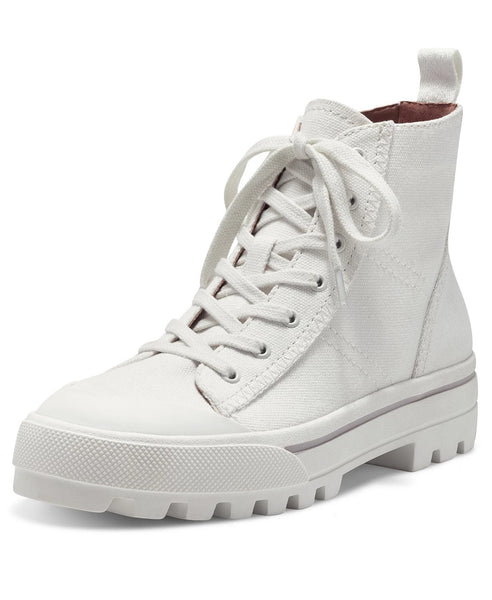 Lucky Brand Eisley Salt White Lace Up High Top Sneaker Hiker Combat Booties
