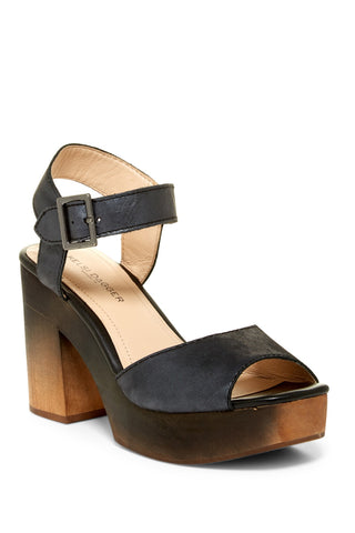 Kelsi Dagger Brooklyn Front Black Fashion Block Heel Platform Dress Sandals