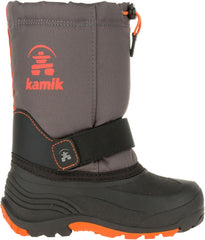 Kamik Kids Waterbug5 Snow Boot, Charcoal/Red Insulated Booties