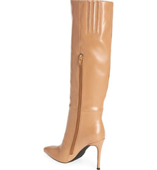 Jeffrey Campbell ARSEN-HI Stiletto Knee High Pointed Toe Dress Boot DARK NATURAL