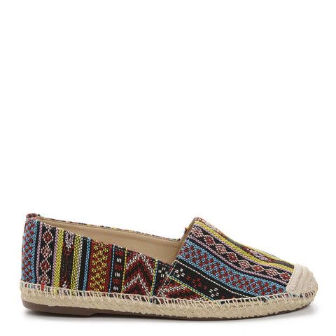 Schutz Espadrille Flat Multi Color Slip-On Comfortable Every Day Canvas Shoes