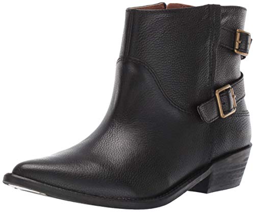 Lucky Brand Caelyn Black Leather Pointed Toe Low Cut Western Cowboy Ankle bootie