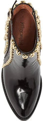 Jeffrey Campbell Rylance Black Box Gold Embellished Cut Out Buckle Ankle Bootie