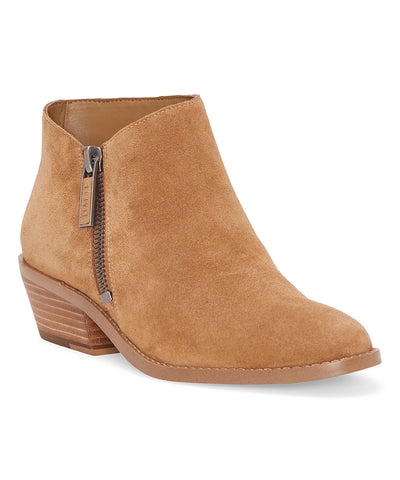 1.State Rosita Leather Boot Sesame Beige Suede Low Cut Designer Ankle Bootie