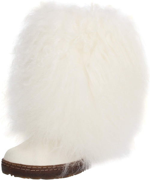 Bearpaw Women's Boetis II White Natural Fur Vamp Wool Lined Fashion Winter Boot