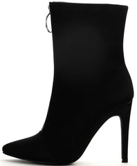 Cape Robbin Gigi-16 Black Stretch Pointed Stiletto Designer Ankle Dress Pumps