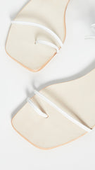 Jeffrey Campbell Aster White Leather Thin Strappy Flat Tie Beach Sandal