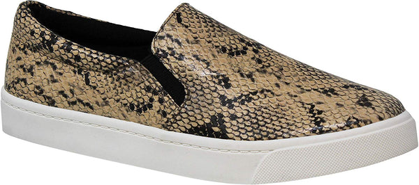 Soda Shoes Women's Reign Slip On White Sole Shoes NATURAL Python