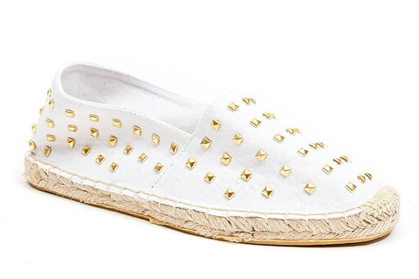 French Blu MUFFIN WHITE GOLD ESPADRILLES EDGY SUMMER FLAT