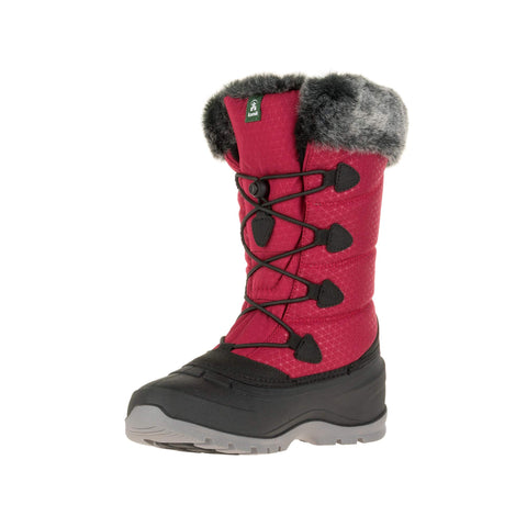 Kamik Women's Momentum2 Snow Boot Red Fur Lined Waterproof Boots