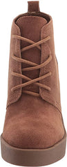 Jessica Simpson Mesila Wedge Closed Rounded Toe Lace Up Ankle Booties Tobacco