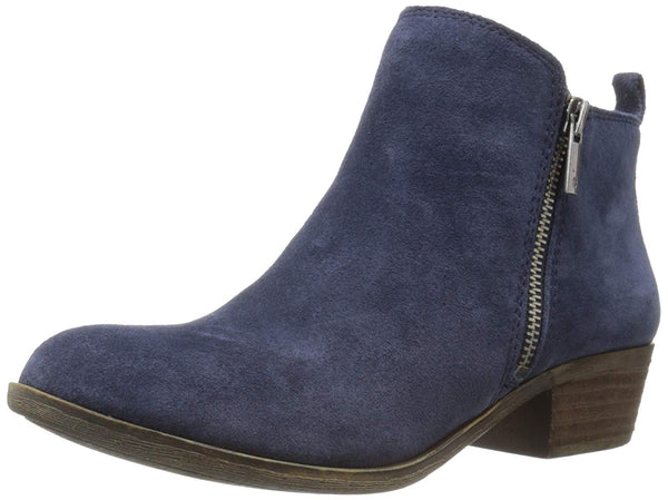 Lucky Brand Women's Basel Bright Blue Suede Low Cut Ankle Bootie