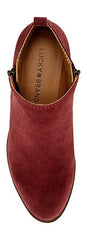Lucky Brand Women's Basel Sugar Red Low Cut Ankle Booties