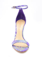 Schutz Cadey-Lee Purple Cherry Nubuck Ankle Strap Two Piece Single Sole Sandals