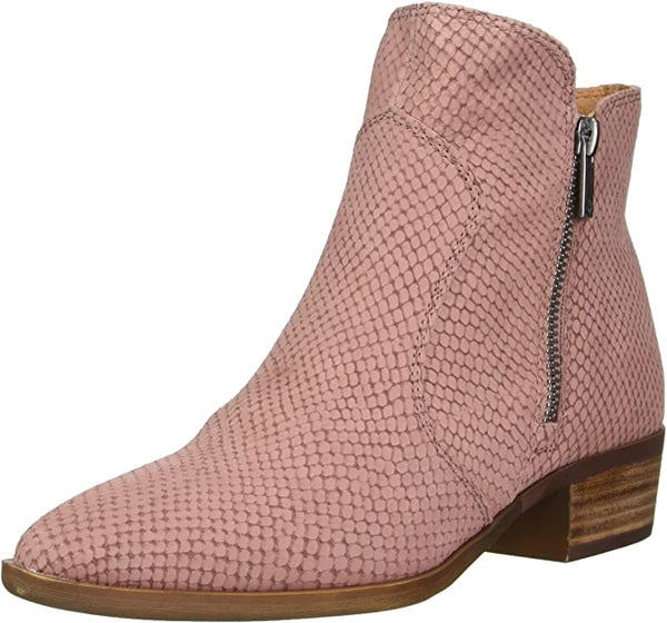 Lucky Brand Tayti Antler Light Pink Snake Casual Pointed Toe Western Ankle Boots