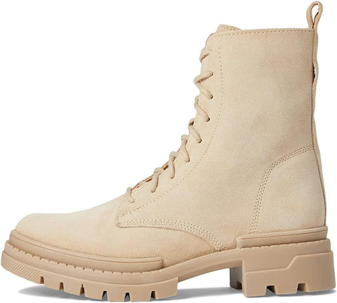 Steve Madden Jamisyn Sand Suede Fashion Lace Up Ankle Chunky Combat Boots